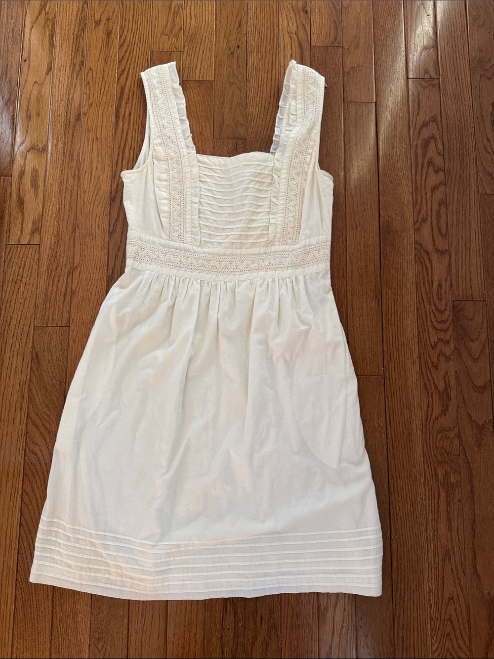 Maeve White Lace-Detail Sleeveless Sundress